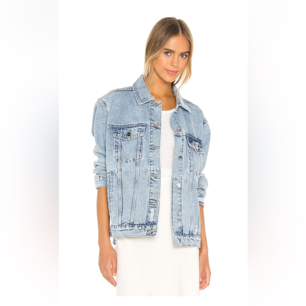 Annie Bing Rory Denim Jacket in Vintage Blue.